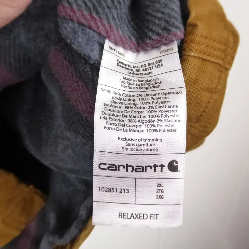 Carhartt Shirt Jacket Mens SZ 2XL Rigby Rugged Flex Fleece Lined Work Wear Read‎
